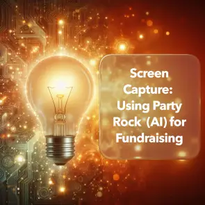 Screen Capture: Using Party Rock (AI) for Fundraising